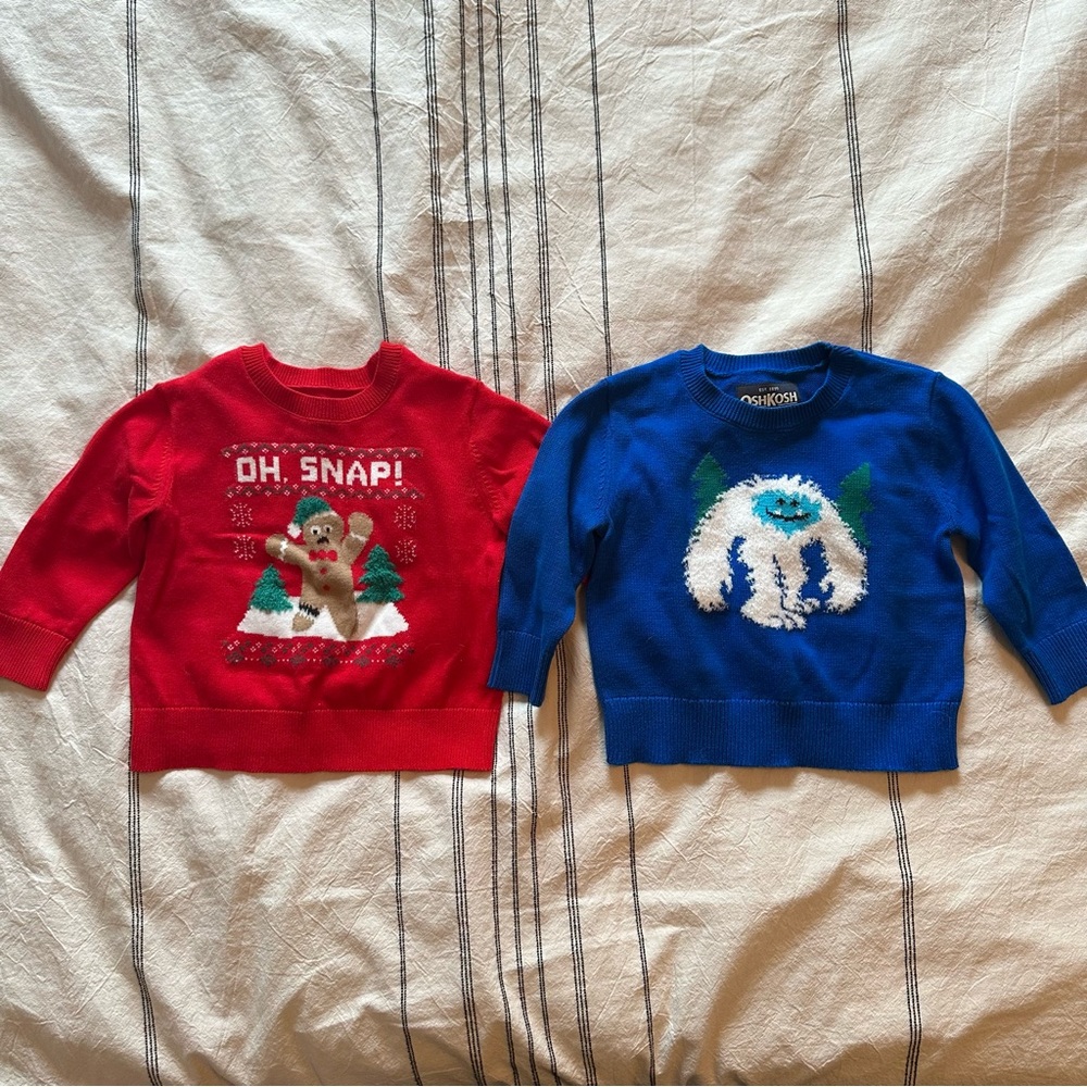 Set of 2 Oshkosh B’gosh winter sweaters - sz 12mo
